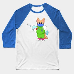 Cat at Vaccination with Syringe Baseball T-Shirt